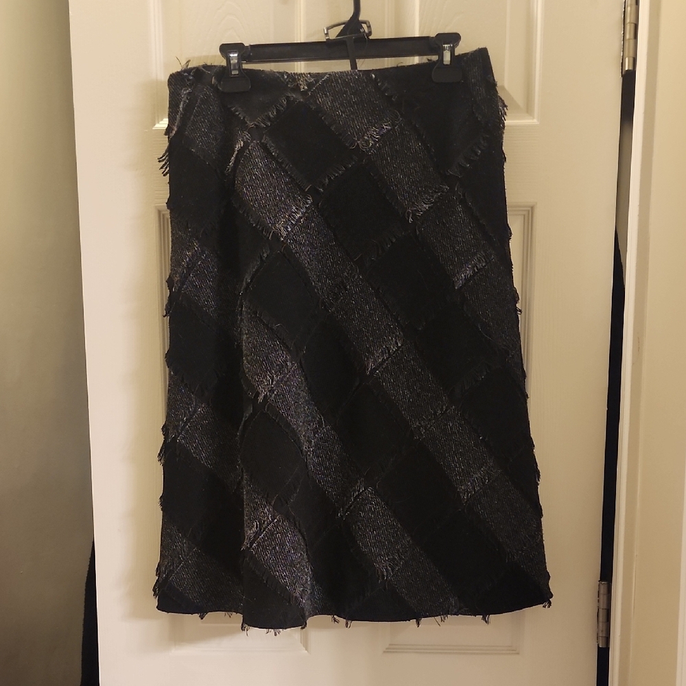 Chic Black and Gray A-Line Skirt